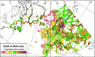 Depth to Moho in Europe