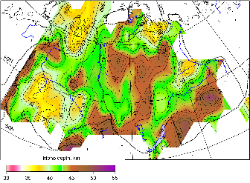Depth to Moho in Siberia