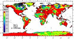Temperature at 100 km depth
